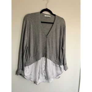 Zara Oversized Dress Shirt Cardigan